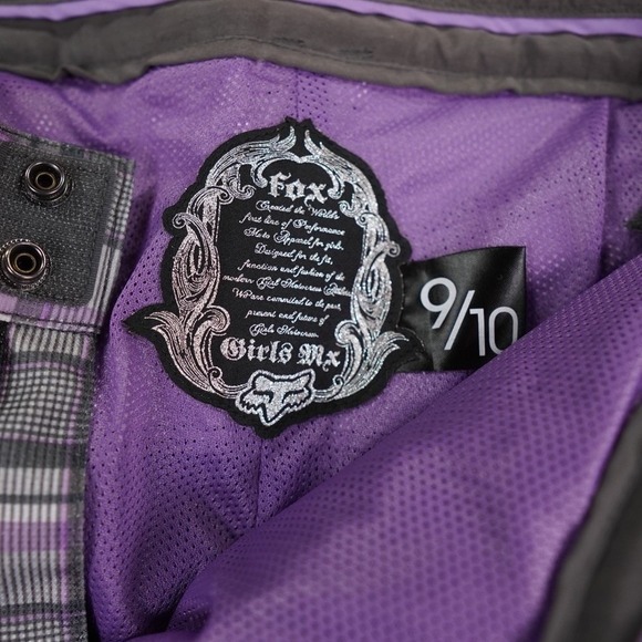 Fox Racing Dakota Snow Pants Girl 9/10 Adjustable Girl MotoX Ski Hip Pads Racing - Picture 5 of 15